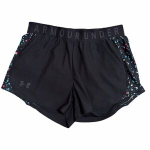 Under Armour Women's Black Athletic Shorts with Patterned Trim